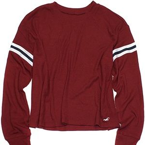 hollister maroon waffle sweater boyfriend tee